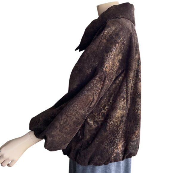 Nygard Metallic Brown & Gold Zip Up Jacket Sz 10/12 - Picture 2 of 11